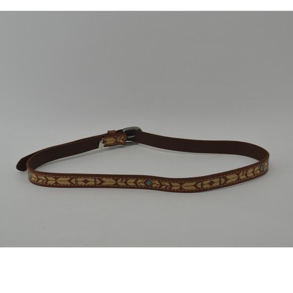 American Eagle Belt Leather Southwestern Tribal Boho Size L - Picture 7 of 13